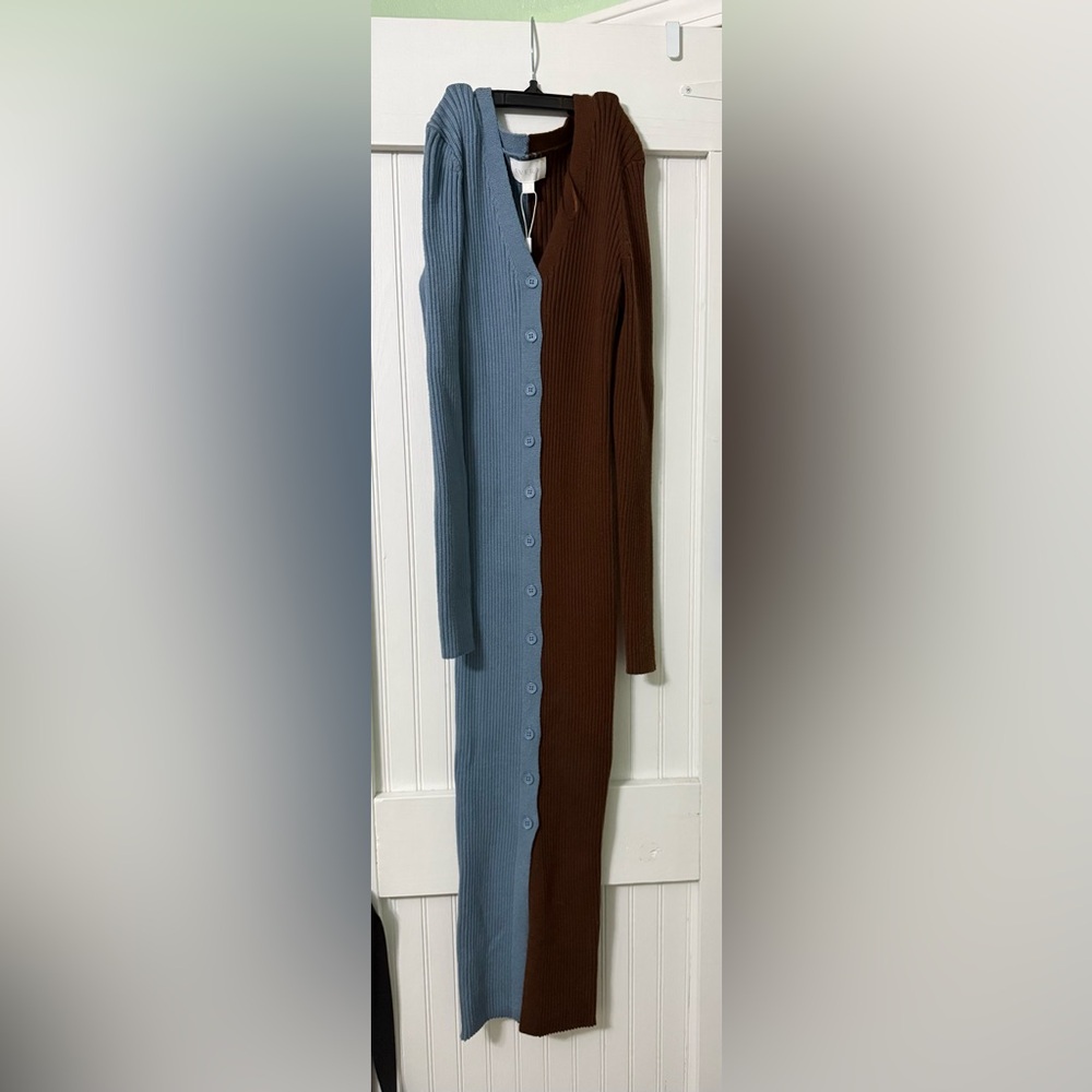 Every Blue and Brown Ribbed dress